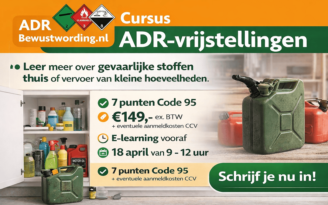 18 maart cursus ADR-vrijstellingen